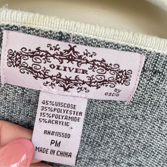 Anthropologie Oliver by Escio Open Cardigan Women's Viscose Blend Checker PMed - Picture 3 of 7